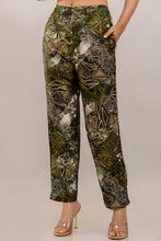 Load image into Gallery viewer, Embroidered Foil Printed Rayon Olive Green Co-ord Set