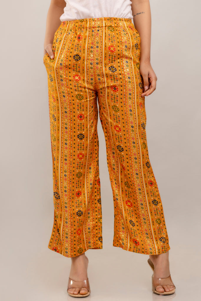 Foil Printed Yellow Rayon Co-ord Set