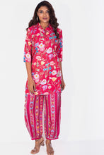 Load image into Gallery viewer, Floral Garden Persian Red Collared Muslin Coord Set