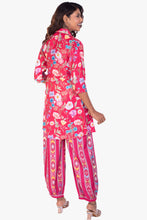 Load image into Gallery viewer, Floral Garden Persian Red Collared Muslin Coord Set