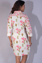 Load image into Gallery viewer, Floral Block Printed Oversized Cotton Shirt Dress