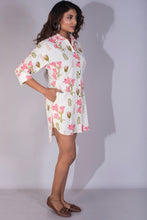 Load image into Gallery viewer, Floral Block Printed Oversized Cotton Shirt Dress