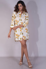 Load image into Gallery viewer, Floral Block Printed Oversized Cotton Shirt Dress