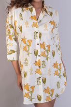 Load image into Gallery viewer, Floral Block Printed Oversized Cotton Shirt Dress