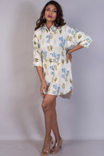 Load image into Gallery viewer, Floral Block Printed Oversized Cotton Shirt Dress