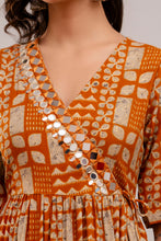 Load image into Gallery viewer, Mirror Embroidered Burnt Orange Rayon Gown