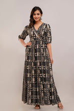 Load image into Gallery viewer, Mirror Embroidered Black Rayon Gown