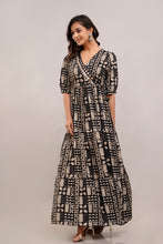 Load image into Gallery viewer, Mirror Embroidered Black Rayon Gown