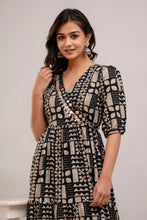 Load image into Gallery viewer, Mirror Embroidered Black Rayon Gown